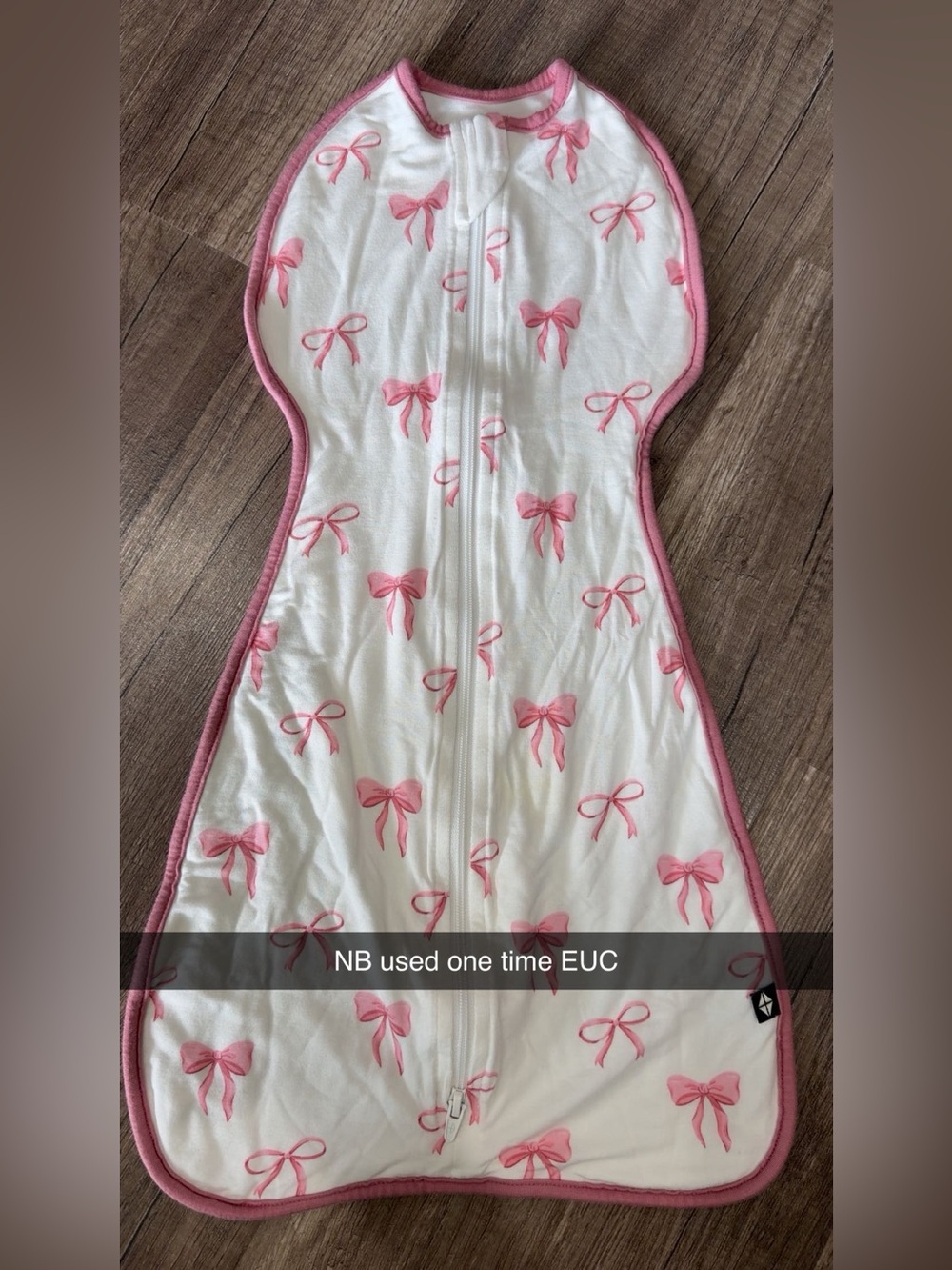 Kyte BABY White Sleep Sack with Pink Bow Print